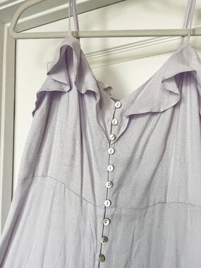 NWT Lavender Ruffle Maxi Dress | Flowy Spaghetti Strap Dress | Size L approx 6/8